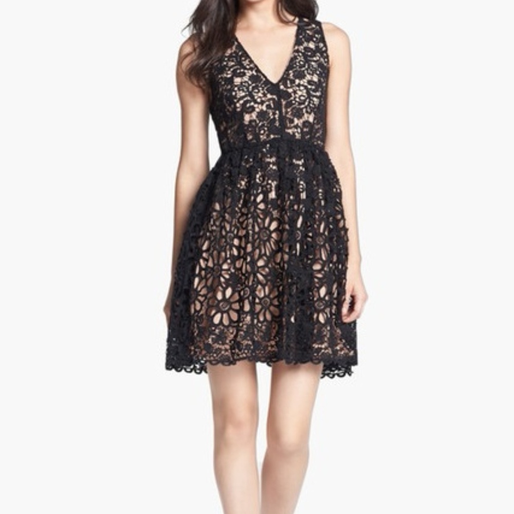 French Connection Lace Dress in Black
